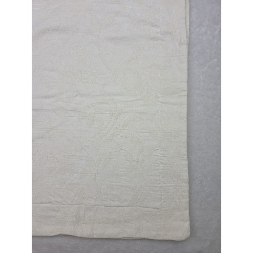Bella Notte Vienna King Sham Ivory Chenille Scroll Shell Button USA Rayon Cotton
